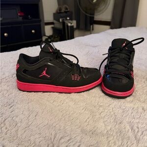 Black and Pink Air Jordan Sneakers